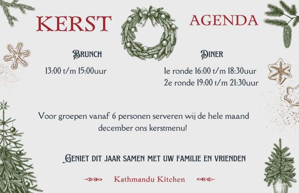 Kerst Menu - Kathmandu Kitchen
